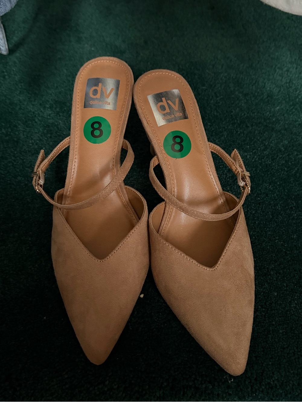 Dolce Vita Tan Pointed Toe Slingback Mules